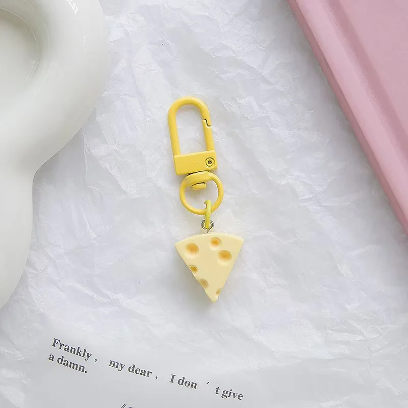 Yellow Cheese Keychain Fun Simulation Bag Decoration for Children