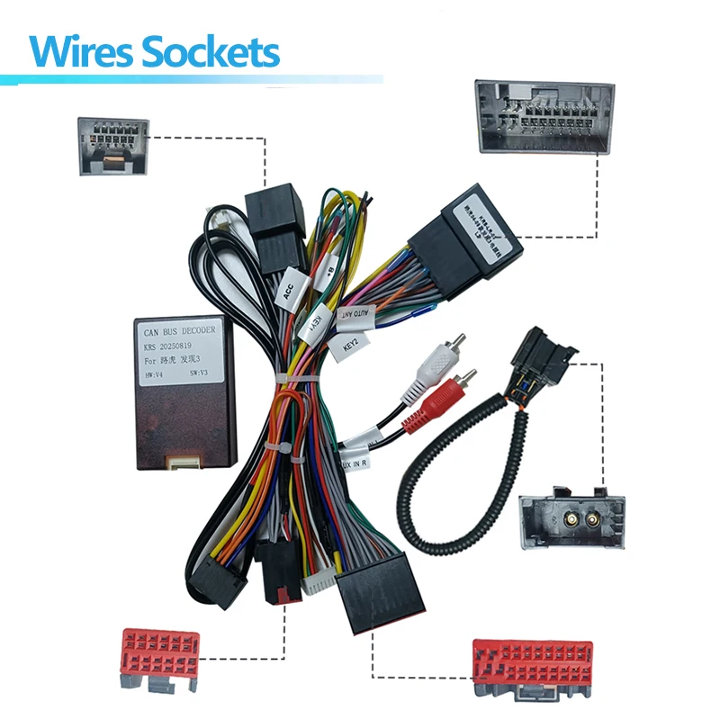 Car 16pin Wiring Harness Adapter Canbus Box Decode Android Radio Power Cabler For Range Rover Sport Discovery 3 2004-2009