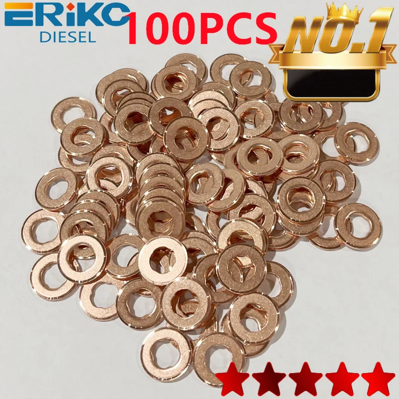 

100PCS/lot Diesel Oil Fuel Injector Copper Washers F00VC17504 Auto Nozzle F00VC17503 F00VC17505 for BOSCH Delphi Denso