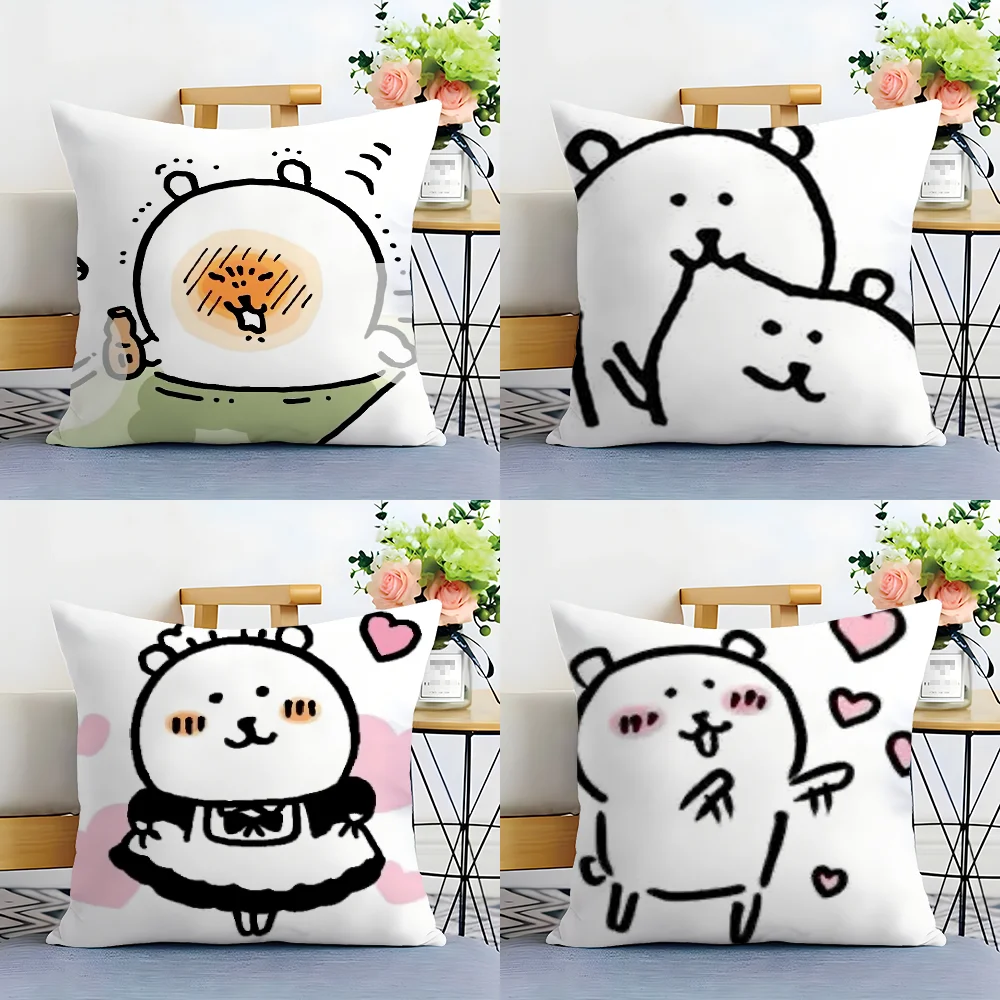 Japan Cute Joke Bear Christmas Pillow Case Plush Fabric Soft  Pillowcase Double Sided Print Cushion Cover Household Gifts