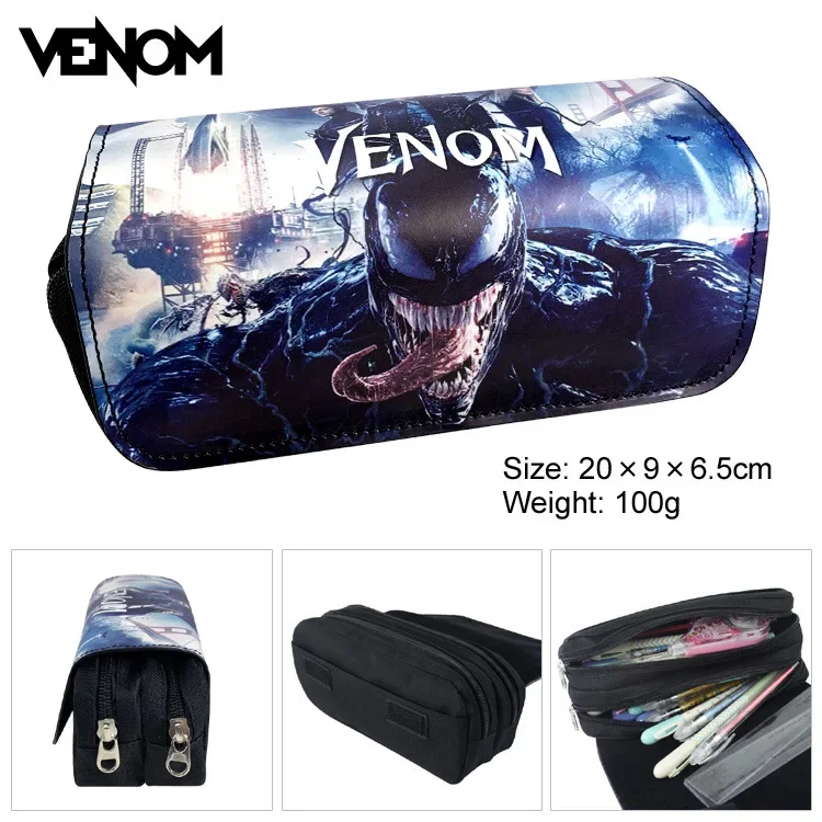 Hot Movie Venom Surrounding Large Capacity Double-zip Pencil Case Pencil Bag Wallet Student Supplies School Appliance