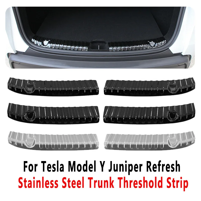 

Car Trunk Protector for Tesla Model Y Juniper Refresh - Stainless Steel Trunk Threshold Strip, Scratch and Wear Resistant Trim