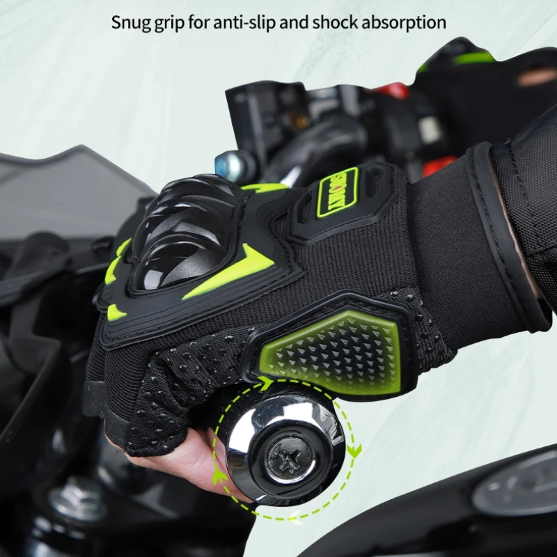 Men's Half Finger Motorcycle Gloves Summer Breathable Mesh Anti-Slip Touchscreen Motocross Riding MTB Protective Gear Gloves