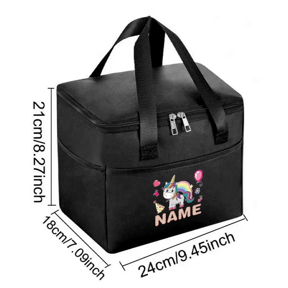 Personalized Customized Name Insulated Lunch Bag Large Capacity Handle Bag Men Women Cooler Bags Practical Picnic Tote Top