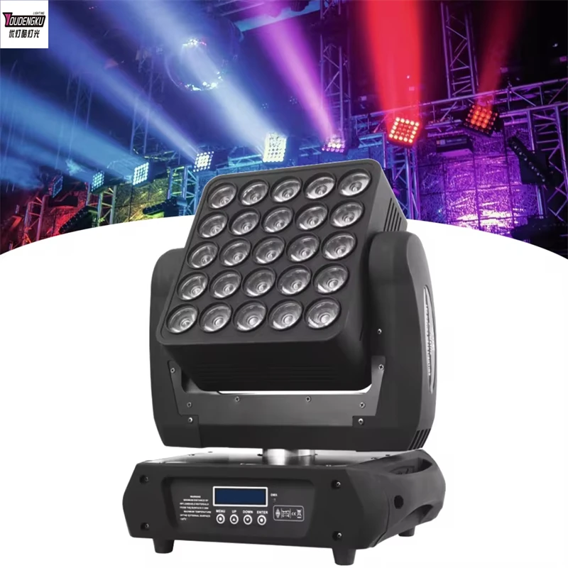 6 pieces 25x10w RGBW LED DMX Matrix moving head beam Panel Light Dj Disco stage led Dyeing Movinghead Light