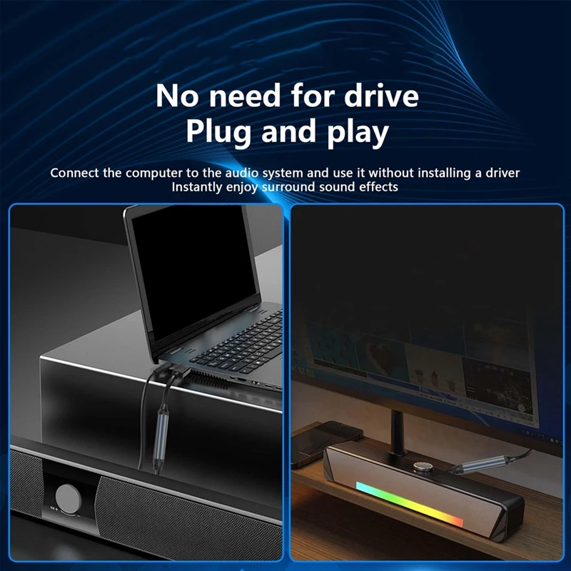 USB إلى محول الصوت البصري USB A إلى الألياف البصرية الصوت SPDIF ميناء اتصال كابل محول الصوت للكمبيوتر المحمول