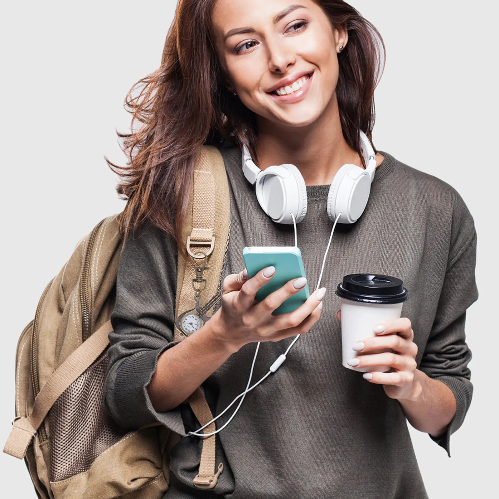 

Quartz Retro Pocket Watch Guitar Shape Vintage Watch Pendant Keychain Lightweight Hanging Unisex Clothing Accessories