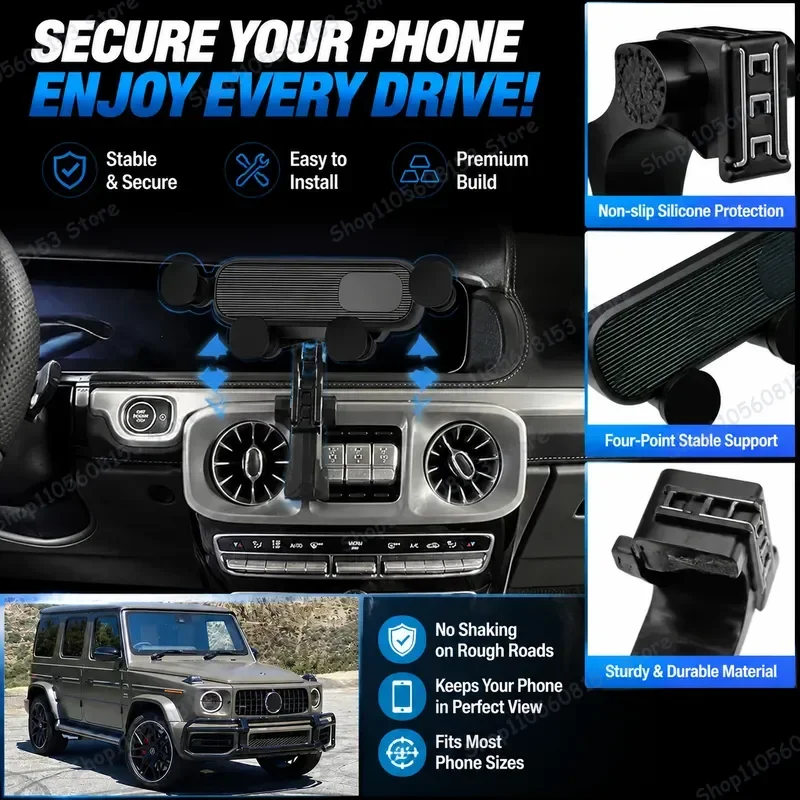 For Mercedes Benz G Class G500 G63 W463 2019 2020 2021 2022 2023 2024 Car Phone Mount GPS Navigation Holder Adjustable Auto
