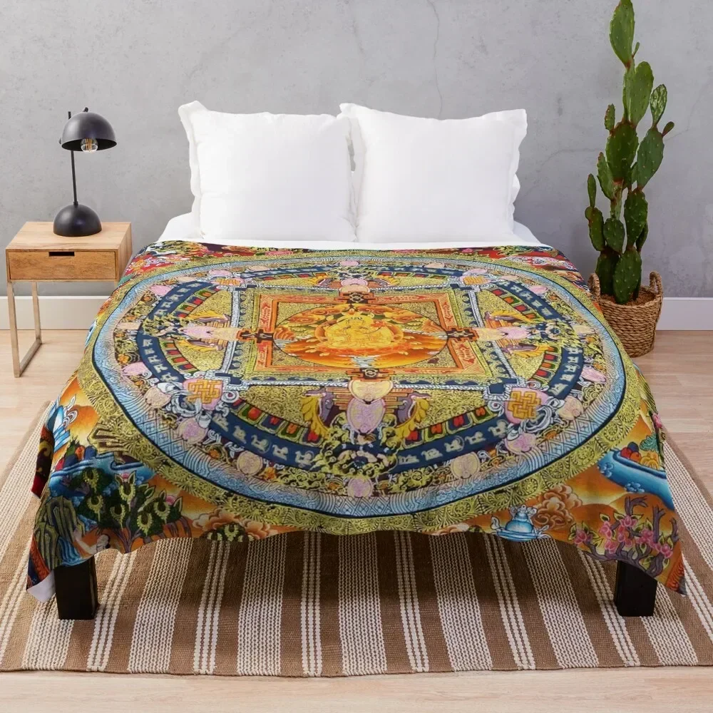 

Buddhist Hindu Mandala 2 Throw Blanket Softest Weighted Blankets