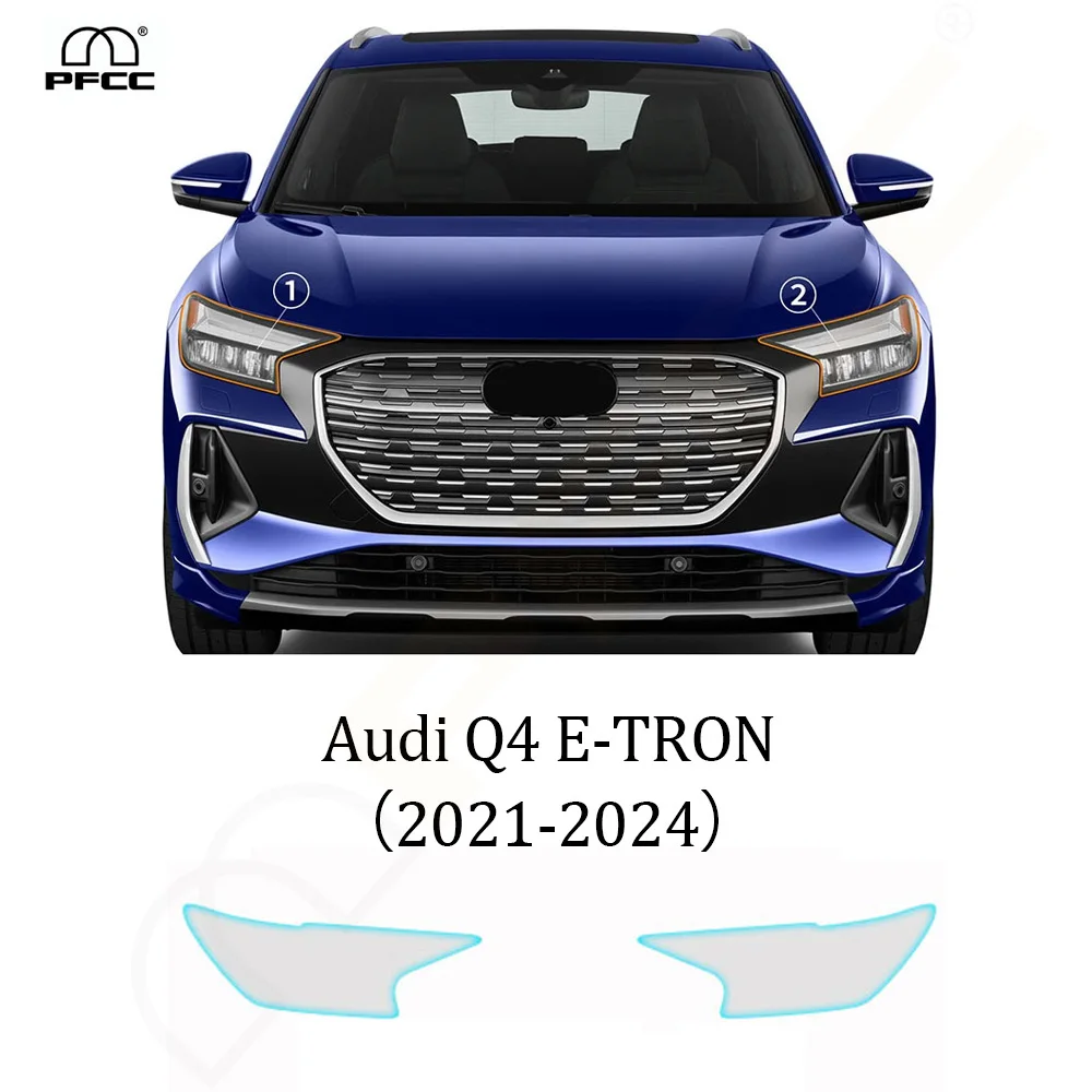 

For Audi Q4 E-TRON 2021-2024 Headlight Rearview Paint Protection Film TPU PPF Bra Transparent Sticker Anti-scratch Resistant Kit