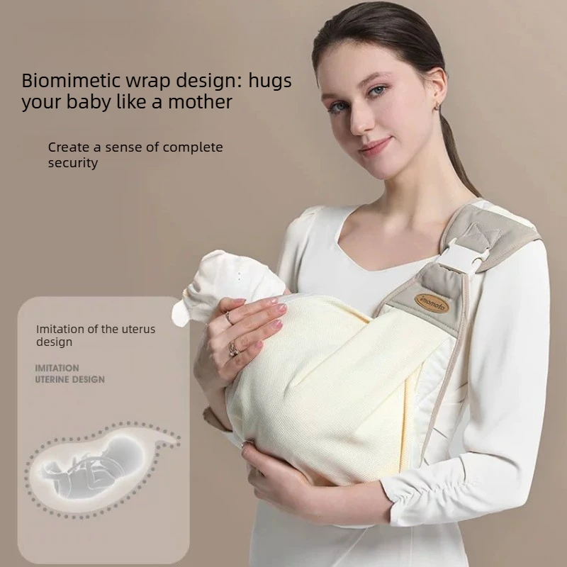 baby-wearing-sling-for-easy-and-lightweight-carrying-when-going-out-single-shoulder-front-carrying-style-made-of-fiber