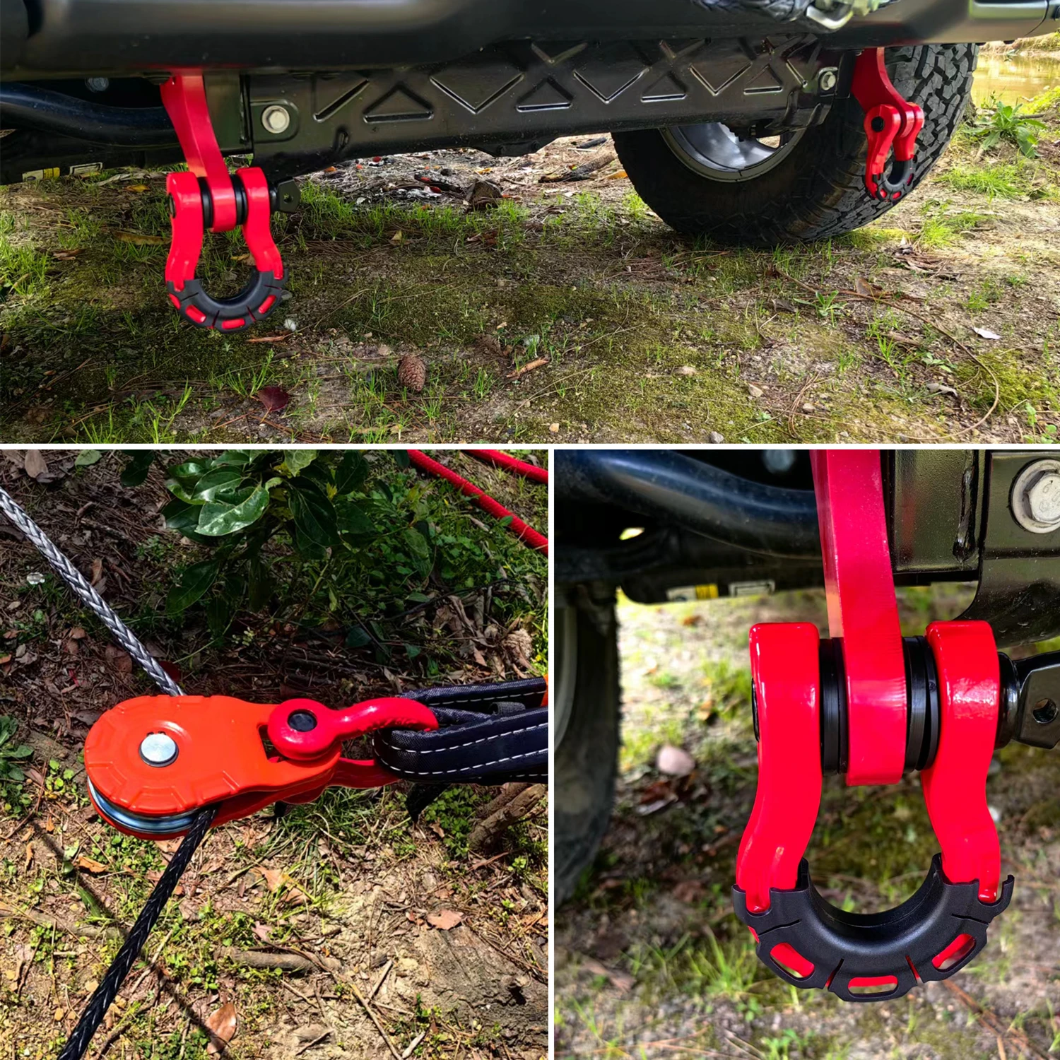 عالية القوة على الطرق الوعرة مركبة القضبان الأمامية والخلفية تعديل سحب مقطورة الإنقاذ هوك القوس 3/4U تكبل موصل معلق درع #4