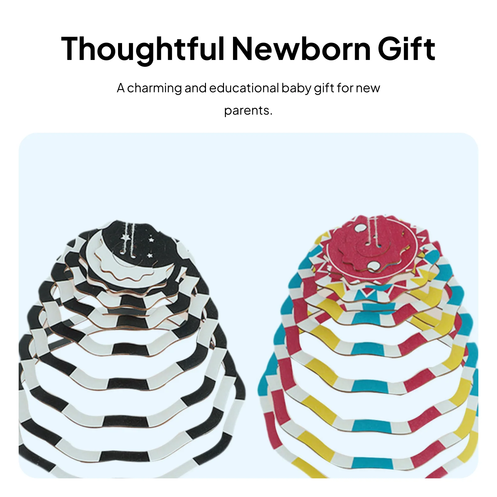 Campanello per lettino sospeso per neonato in bianco e nero mobile per culla per neonati