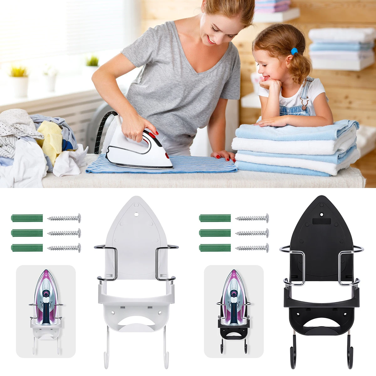 Ironing Board Holder Hanger Cupboard Door Wall Ironing Mount Storage Board Holder Storage Hotel Rack Bathroom Accessories