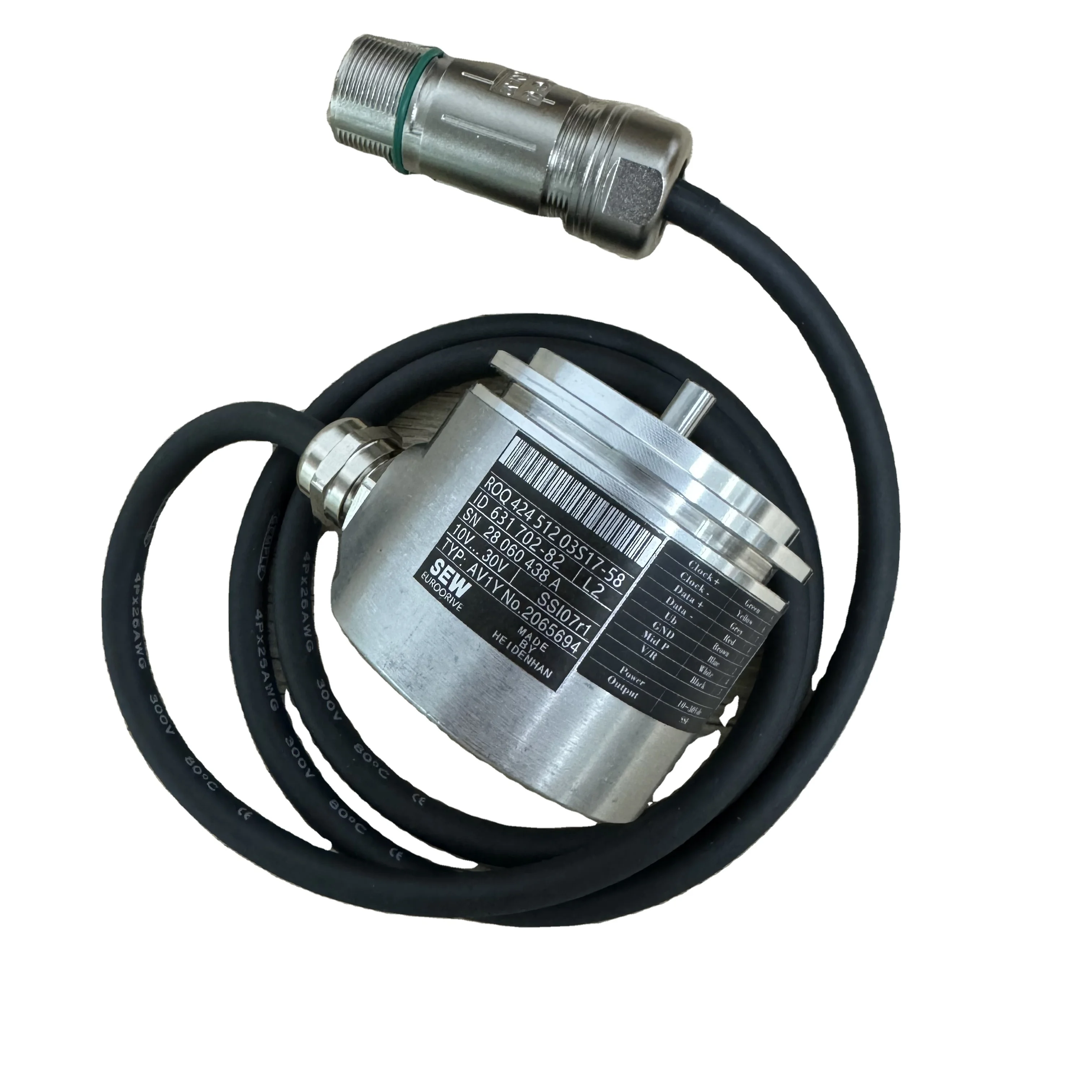 

Heidenhain ROQ 424 512 03S17-58 Industrial Absolute Rotary Encoder with Integral Bearing Separate Shaft Coupling ID 631702-82