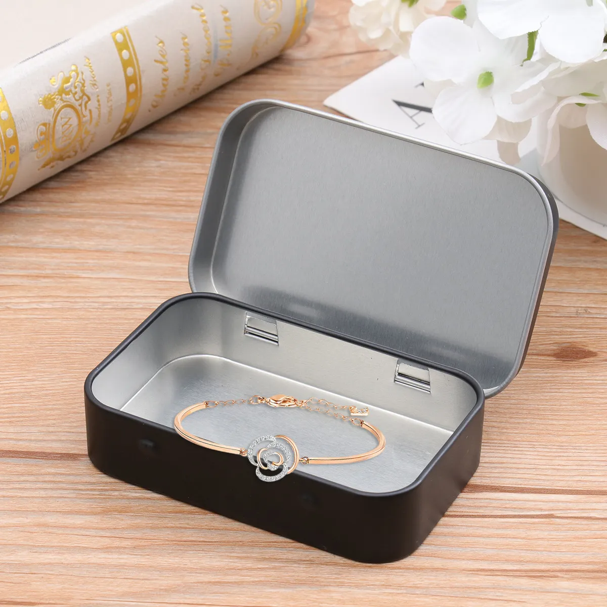 

20Pcs Portable Storage Box Mini Rectangular Tin Metal Leakproof Lightweight Travel Case for Cosmetics Jewelry Medication