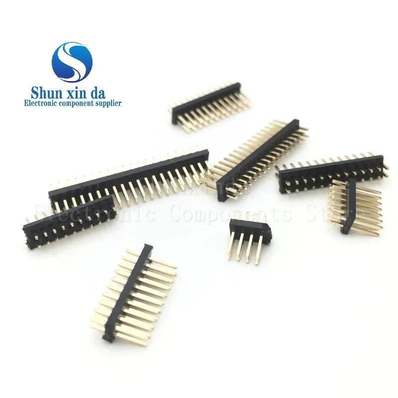 20PCS 2*3-40P 1.27mm Double row Male PCB Board Pin Header Connector Strip Pinheader 3/4/5/6/7/8/10/12/15p 20p 25p 30p 40p 50Pin