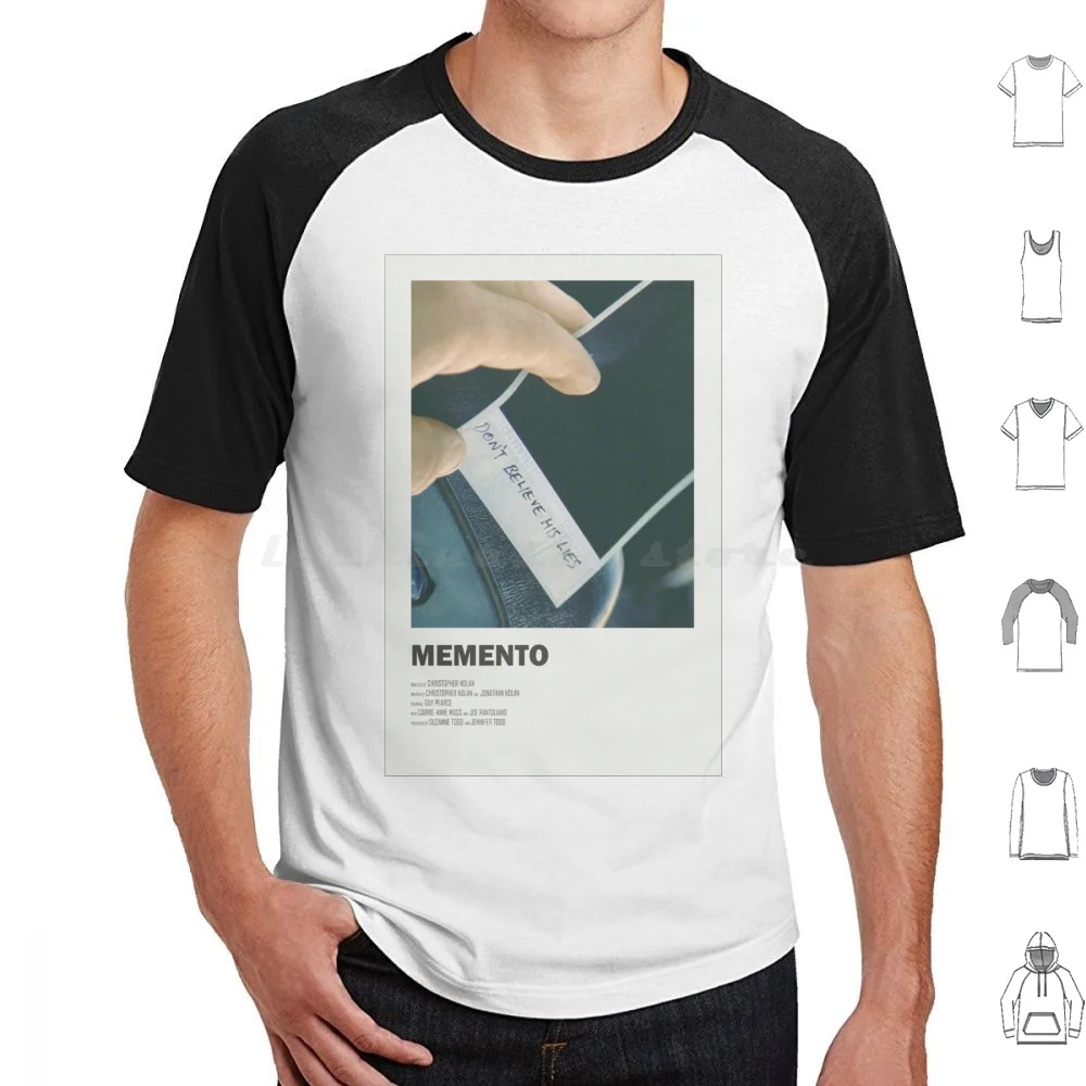 Memento Alternative Minimalist Movie Poster T Shirt 6Xl Cotton Cool Tee Memento Film Movie Christopher Nolan Cinema Inception