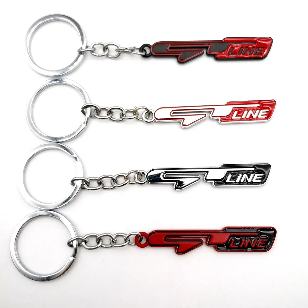 Keychain GT LINE Emblem Car Keyring Metal Key Chain Ring For Peugeot GTI 206 208 508 3008 KIA Forte Optima Picanto Stinger