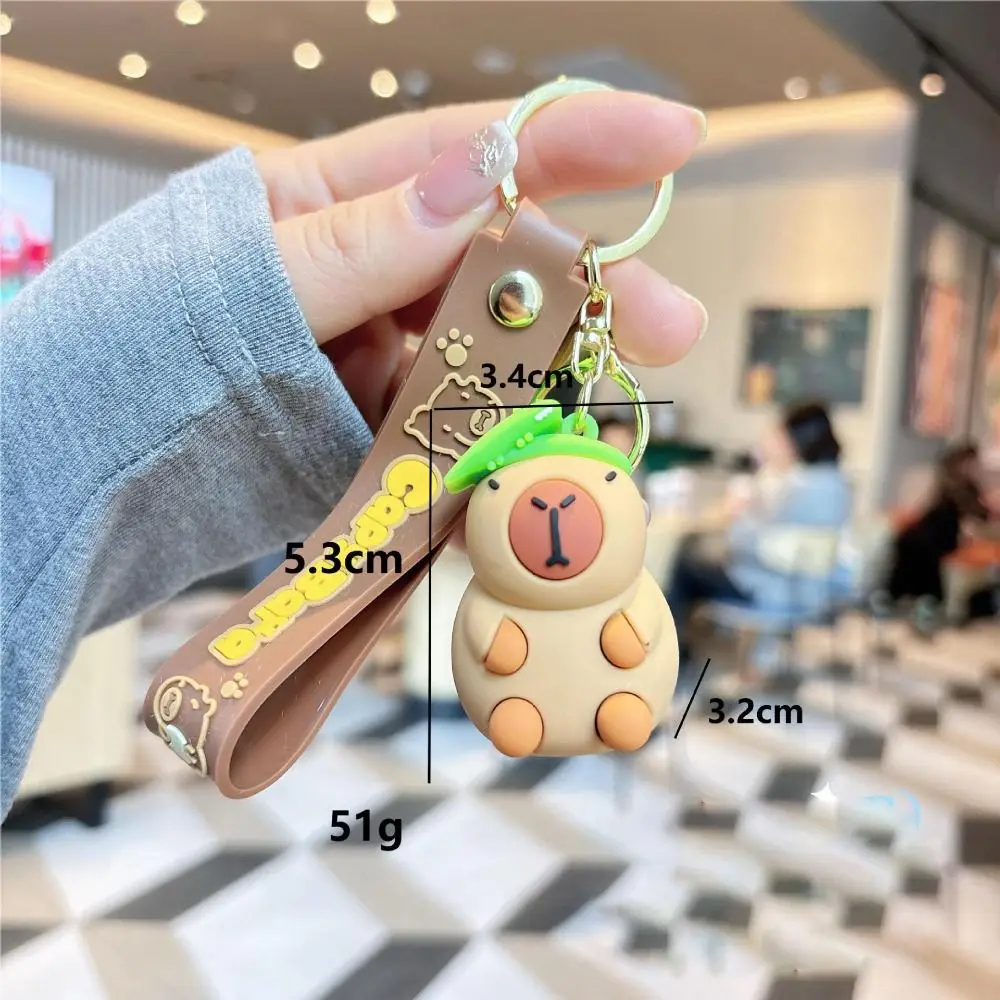 لطيف الكرتون كابيبارا مفتاح سلسلة PVC مكدسة حتى حقيبة قلادة هدية الحيوانات حقيبة المفاتيح