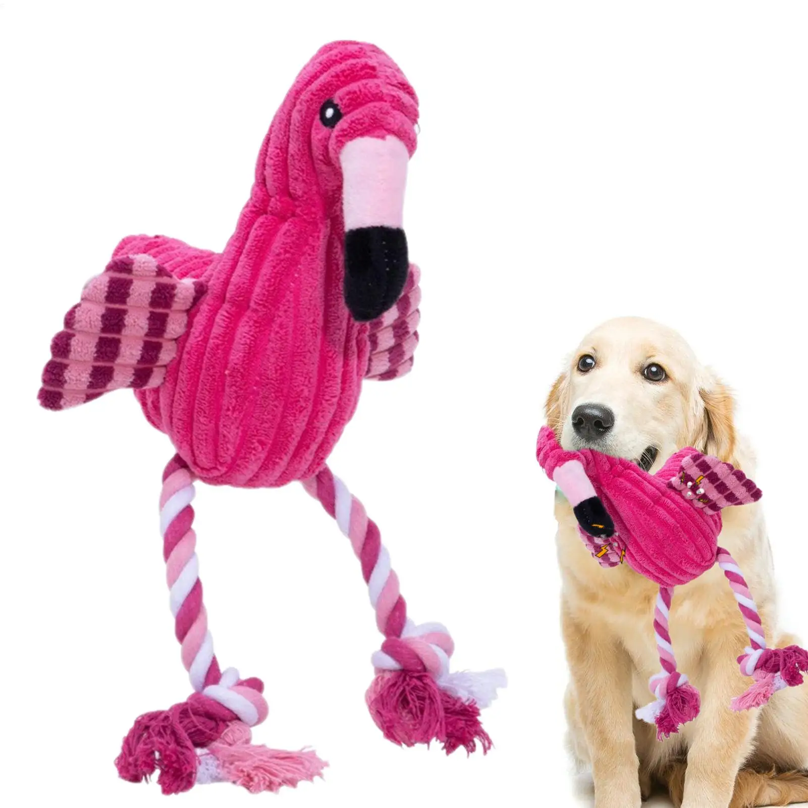 Tierförmige Quietschspielzeuge Plüsch-Hundespielzeug Niedliches Bissfestes Cord-Hundespielzeug für Kleine und Große Hunde Welpen Haustier-Hundezubehör