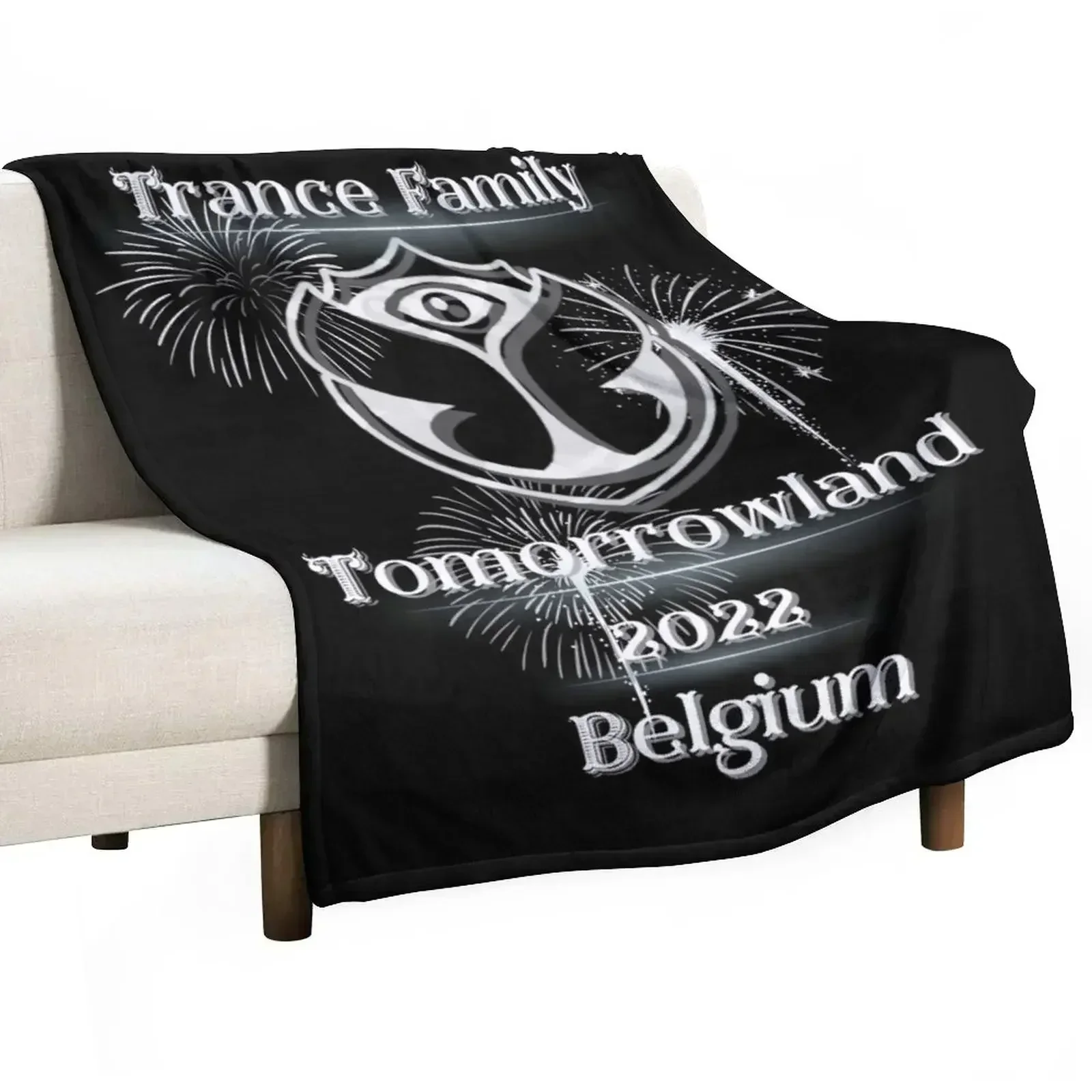 Trance Family.Tomorrowland 2022 Belgium.White Throw Blanket Giant Sofa Travel Sofa Quilt blankets ands Blankets