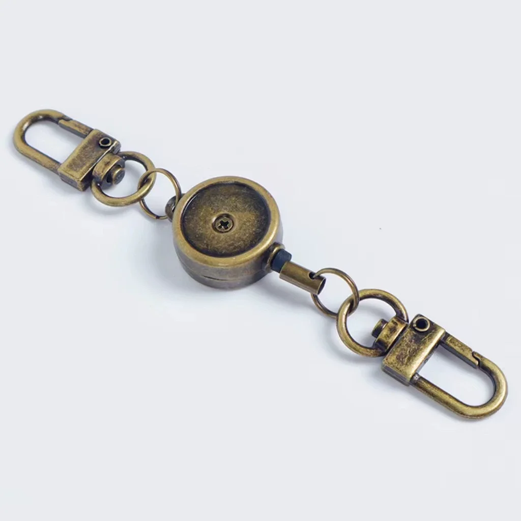 Einziehbarer Ausweis-Schlüsselhalter, Ausweisrolle, Diebstahlschutz, Metall, leicht zu ziehende Schnalle, Seil, elastischer Schlüsselanhänger, Schlüsselanhänger-Zubehör – Detail 12