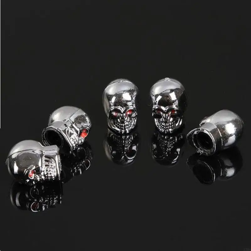 

57BA 5Pc Skull Tyre Tire Wheel Car Auto Valves Dust Stem Cover BicycleMotocycle