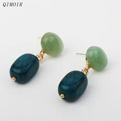 Resin Stone Dangle Post Earrings For Women Fashion Jewelry Classic Trendy New Style Daily Accessories Timeless Design Gift C1672