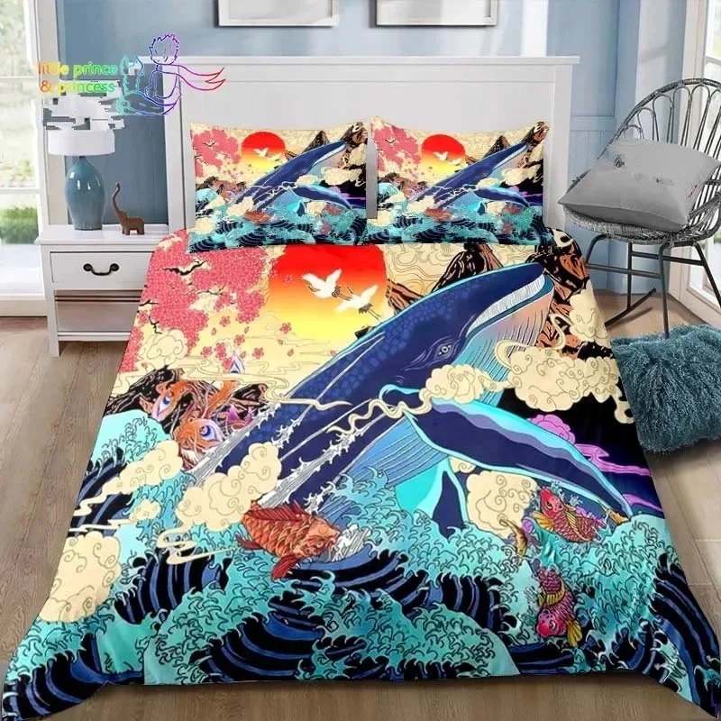 Japanese Style Scenery Art Comfortable Duvet Quilt Cover Pillowcase Bedding Set Children Bedroom Decoration Home Textile