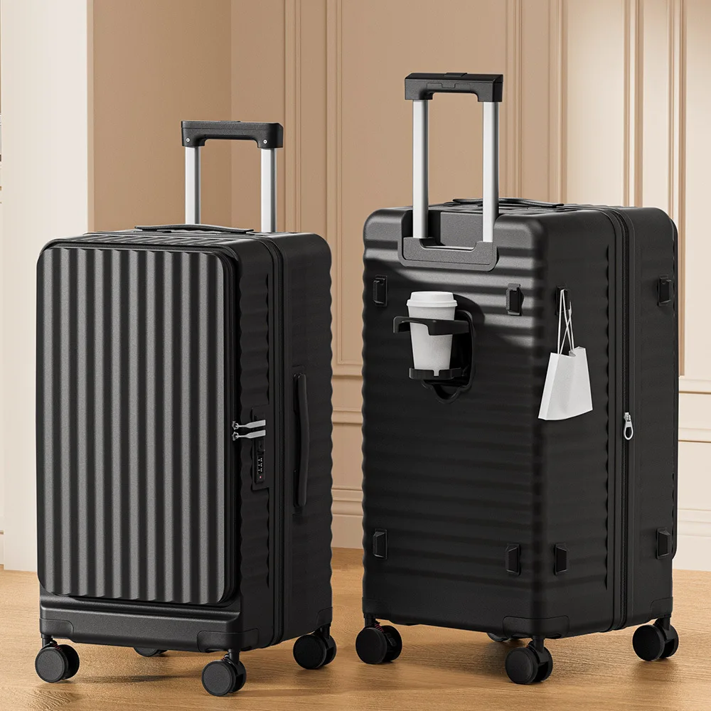 26 Inch Large Capacity Expandable Anti-Shock Luggage with Wide Handle, Side Opening and Deep Compartment
