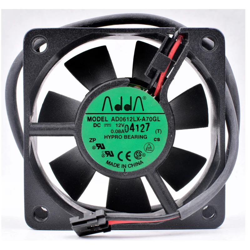 AD0612LX-A70GL เดิม6ซม. 6025 60x60x25มม. 12V 0.08A 2เส้น2PIN พัดลมทำความเย็นอุปกรณ์เงียบ