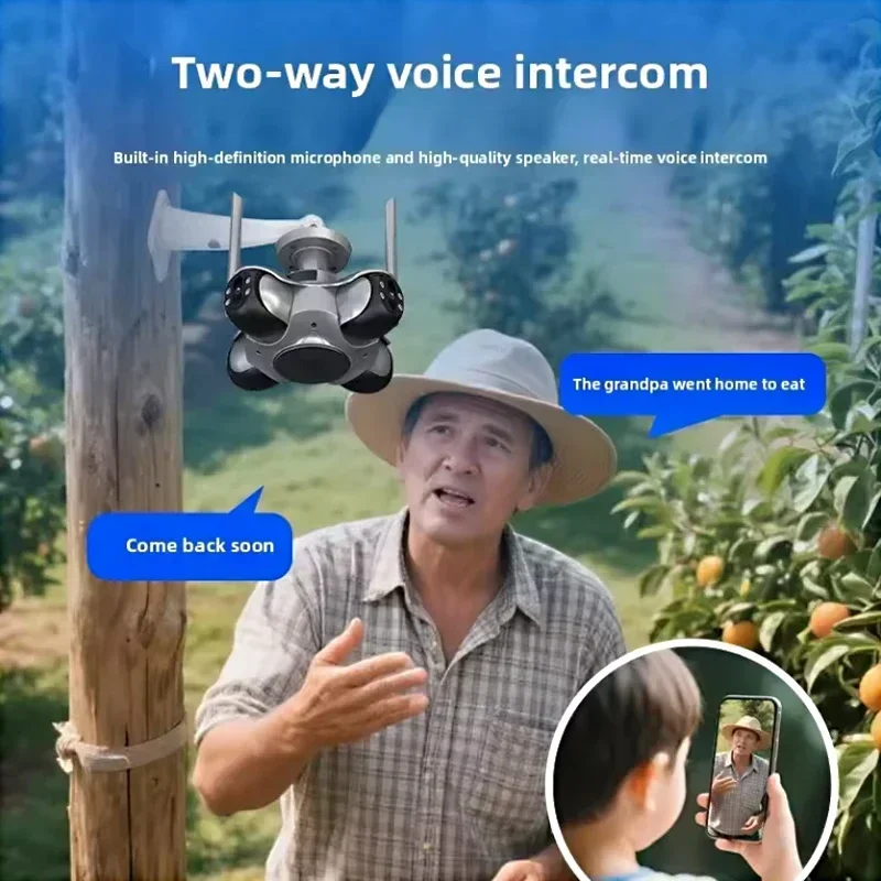 Telecamera di sicurezza WiFi a quattro schermi 10K 20MP CCTV wireless Monitoraggio automatico Smart Cam di sorveglianza PTZ a quattro obiettivi APP FFVIDEO