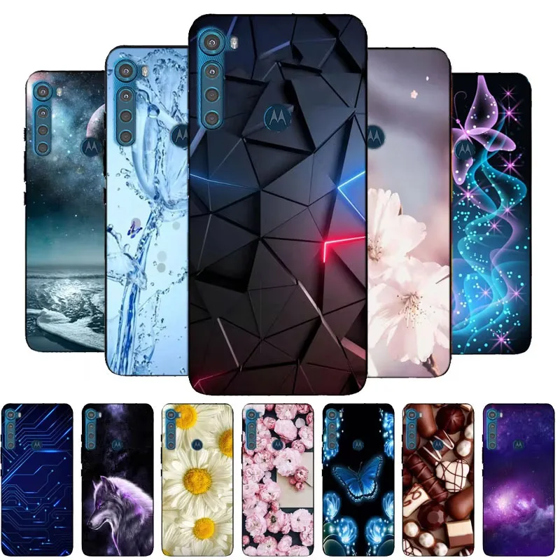 For Motorola One Fusion+ Case Black Bumper Silicone TPU Soft Phone Cover For Motorola Moto One Fusion Plus Case Cartoon Funda