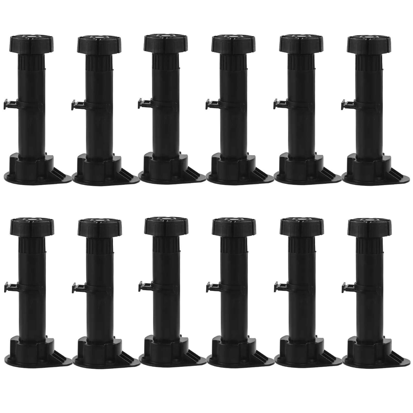 

12 Pcs Cabinet Leg Support Feet Adjustable Furniture Household Plastic Levelers