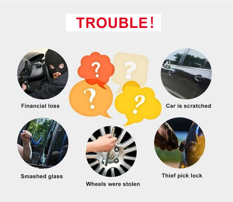 Picture 5: 2026 SPY  Universal Car Alarm Push Button Security Remote Start Engine Entry Systems Car Keyless Alarms Immobilizer 1500m alarm