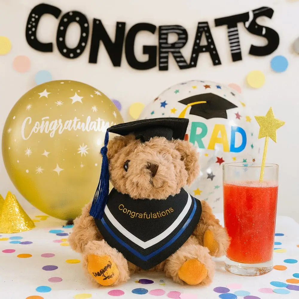 Temporada de formatura comemorativa urso brinquedo de pelúcia bonito 20cm médico urso boneca macio recheado doctoral boné urso animal boneca crianças presente