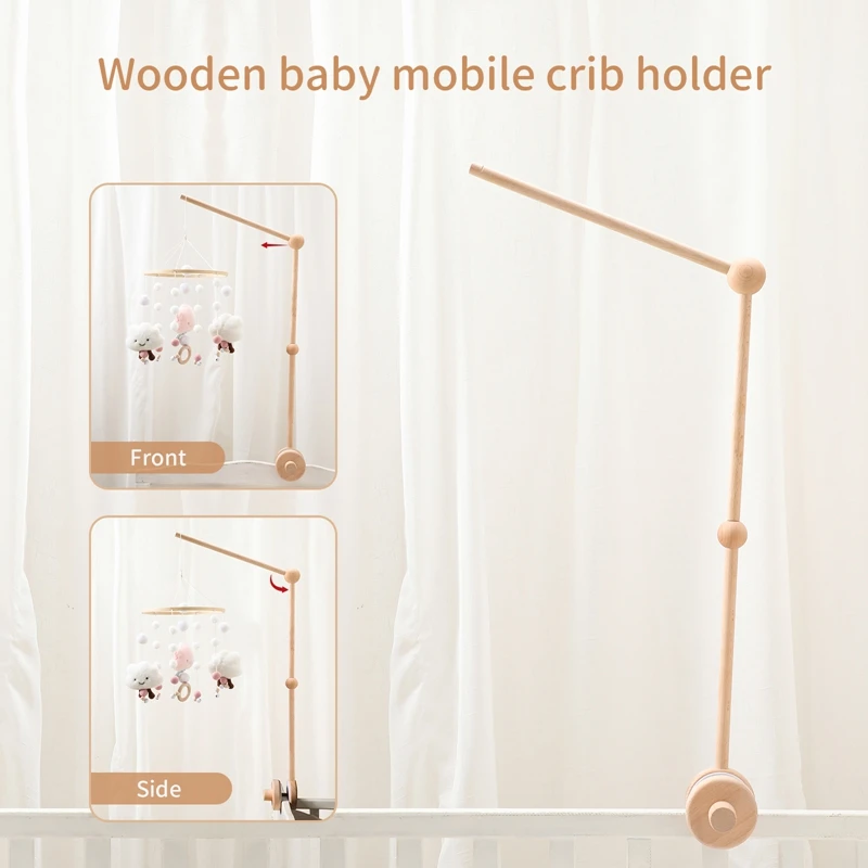 Baby Houten Bedbel Beugel Mobiele Hangende Rammelaars Beugel Speelgoed 0-12 Maanden Bed Bell Beugel Houten Mobiele Newbaby Rammelaar Speelgoed