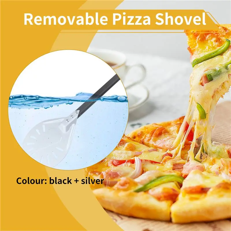 A67P-Long Handle Perforated Removable Pizza Turning Peel Pizza Shovel Aluminum Pizza Peel Paddle Peel