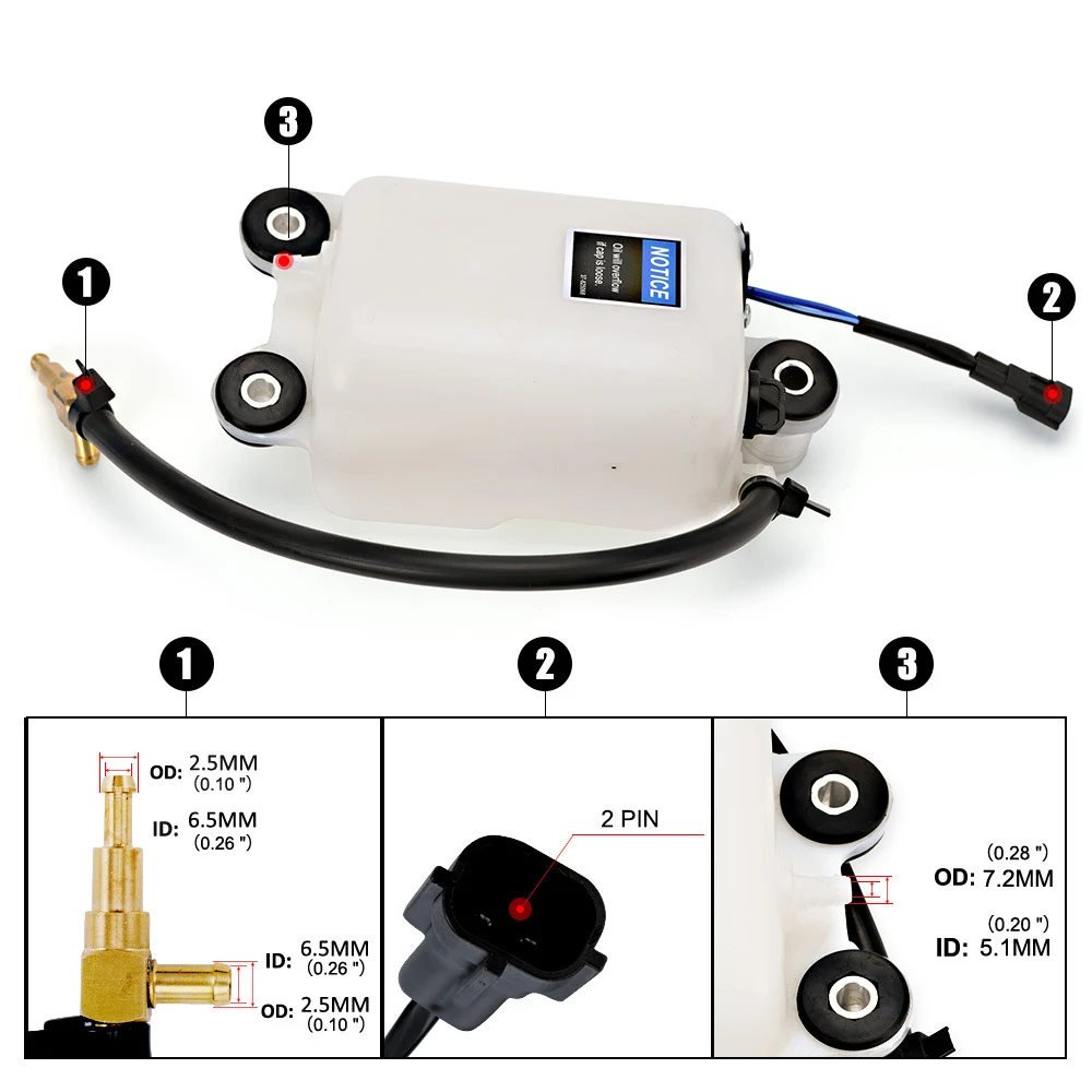 Outboard fuel tank assembly for Mercury Mariner 884525T1 8M0064075 1200-8M0064075 2000-2013