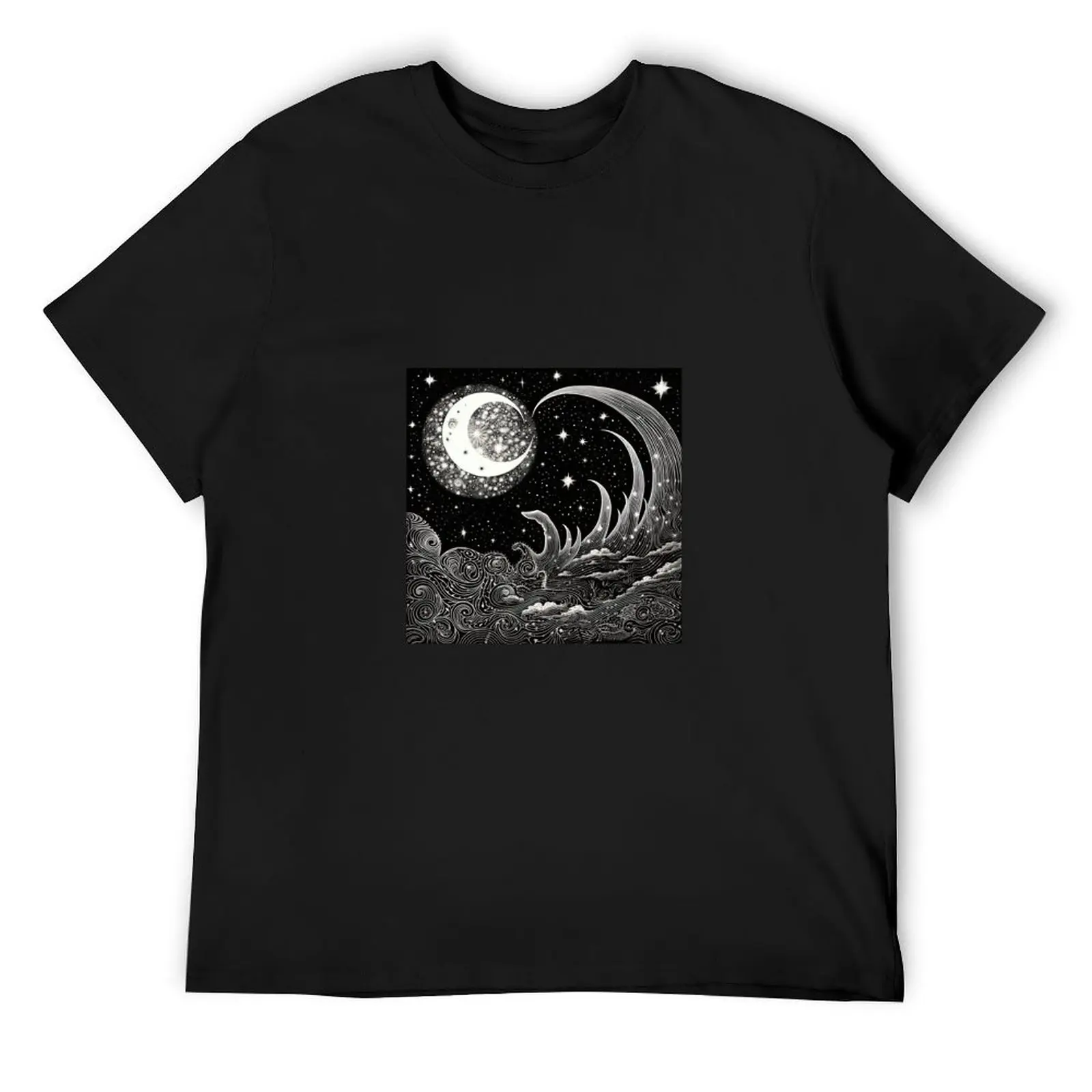 Lunar Waves T-Shirt plus size clothes tops aesthetic clothes custom shirt funny t shirts for men