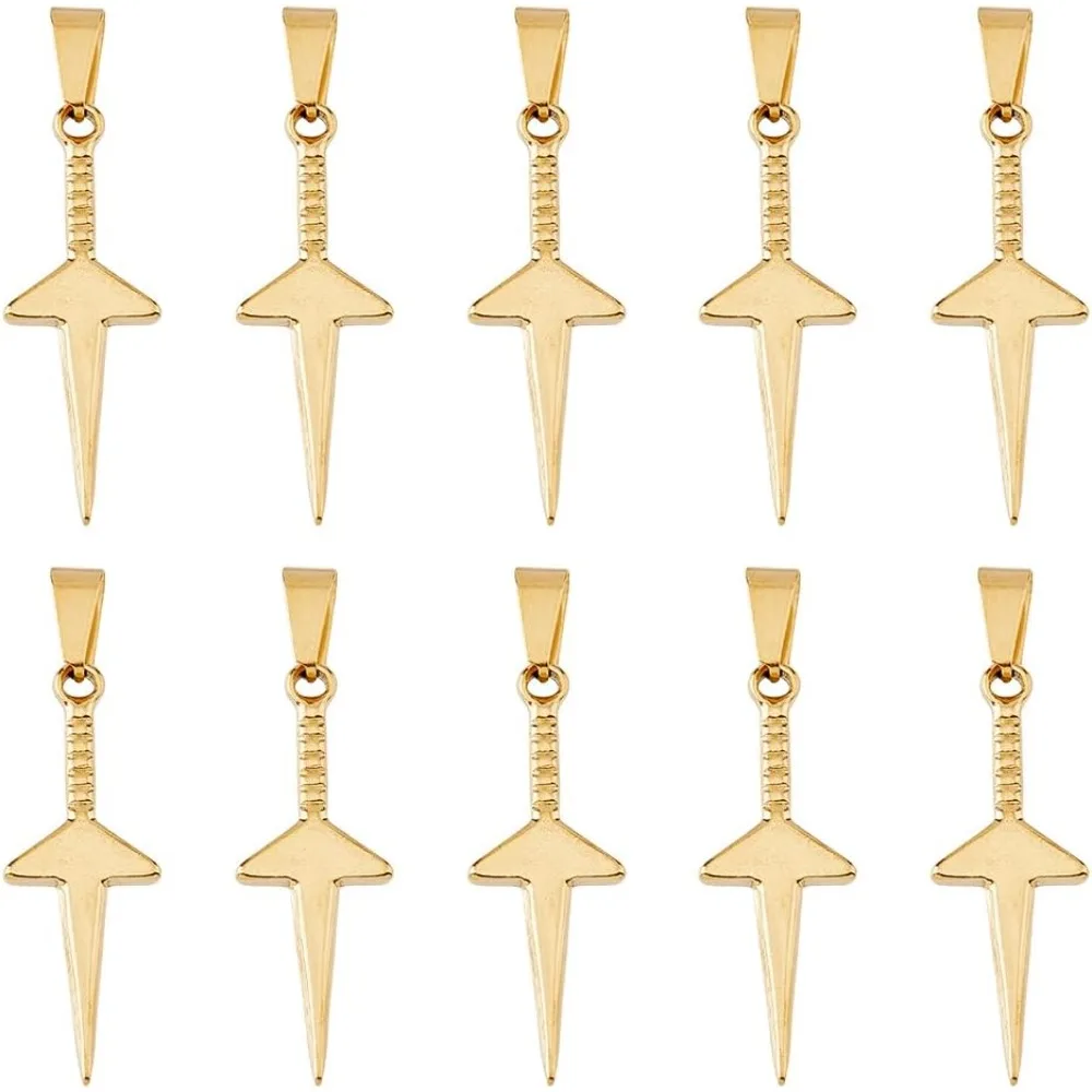 

Sword Charms Colorful 3D Short Sword Pendants Punk Bracelet Charms Small Bookmark Charms Stainless Steel Pendants for Jewelry
