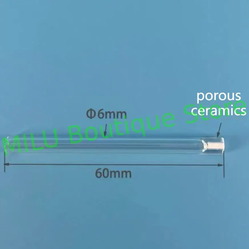 مختبر عالي الجودة 6 مللي متر القطب المرجعي للكلوريد الفضي 4 مللي متر أنبوب زجاجي جسر الملح مع السيراميك المسامي