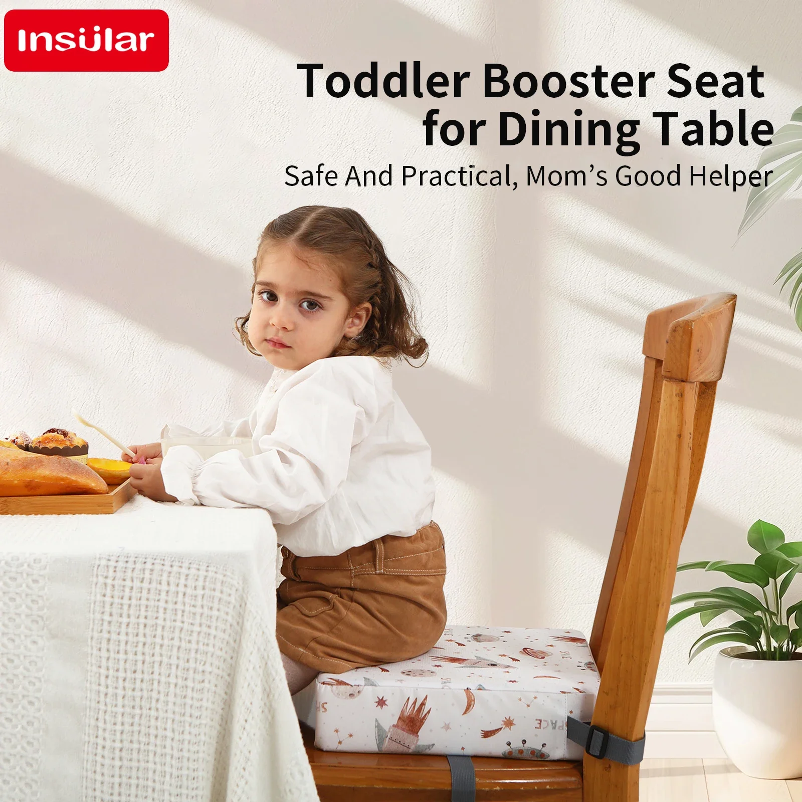 INSULAR เก้าอี้รับประทานอาหารเด็ก Booster เบาะที่ถอดออกได้เด็กลื่น Highchair ที่นั่ง Pad Star เก้าอี้ความสูงเบาะกันน้ํา