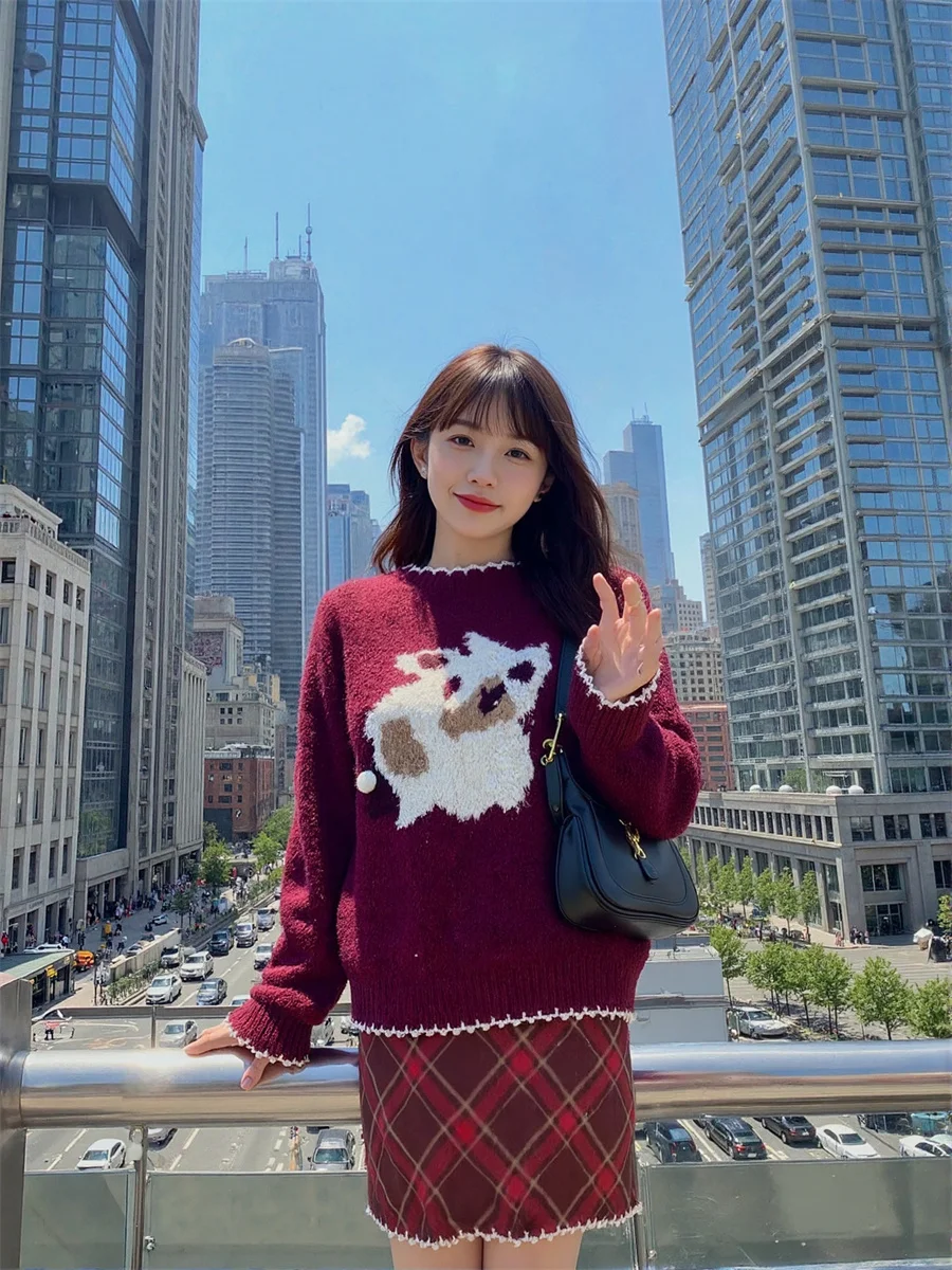 シンプルでエレガントなプルオーバー女性の冬暖かいルーズソフトニットセーター O ネック韓国ファッション甘い優しいカジュアル無地