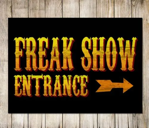 Freak Show Entrance Metal Sign Large Vintage Wooden Freakshow Decor Metal Plaque