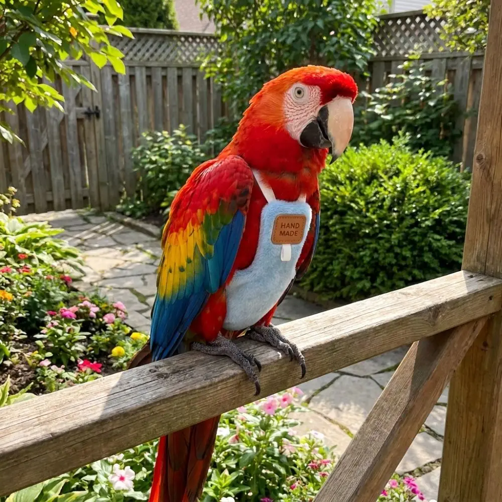 Pet Bird Outfit Adjustable Parrot Flight Suit Warm Comfortable Bird Diaper Soft Snap-Closure Bird Harness Nappy Training