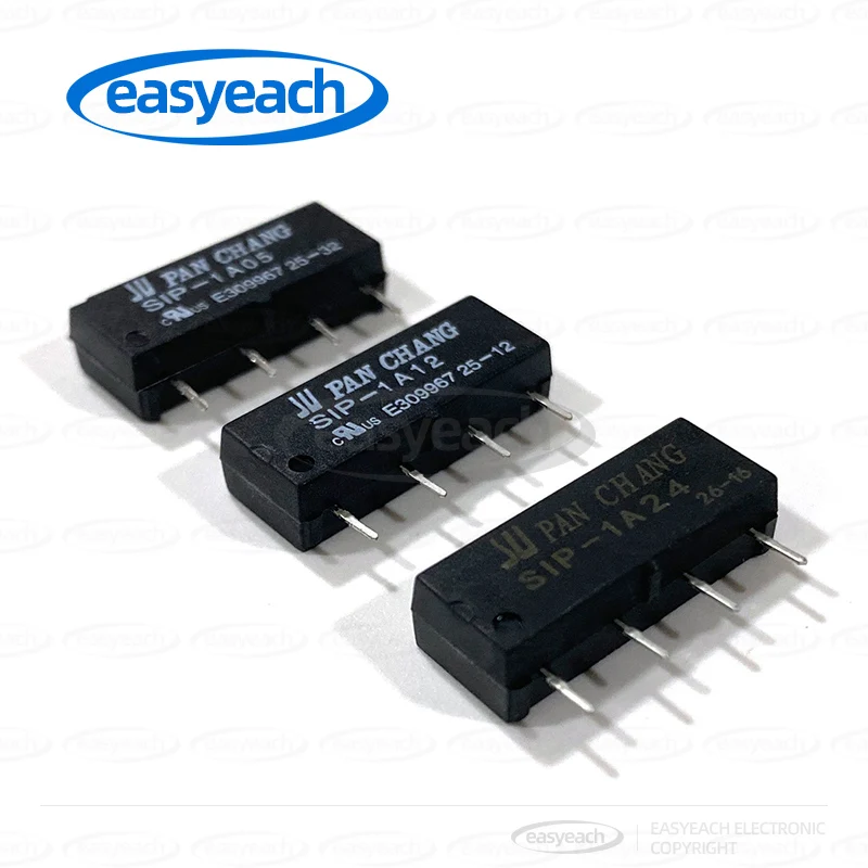 3PCS PAN CHANG SIP-1A05 Reed Relay, SIP-1A12 Normally Open, SIP1A24 Through-Hole Relay