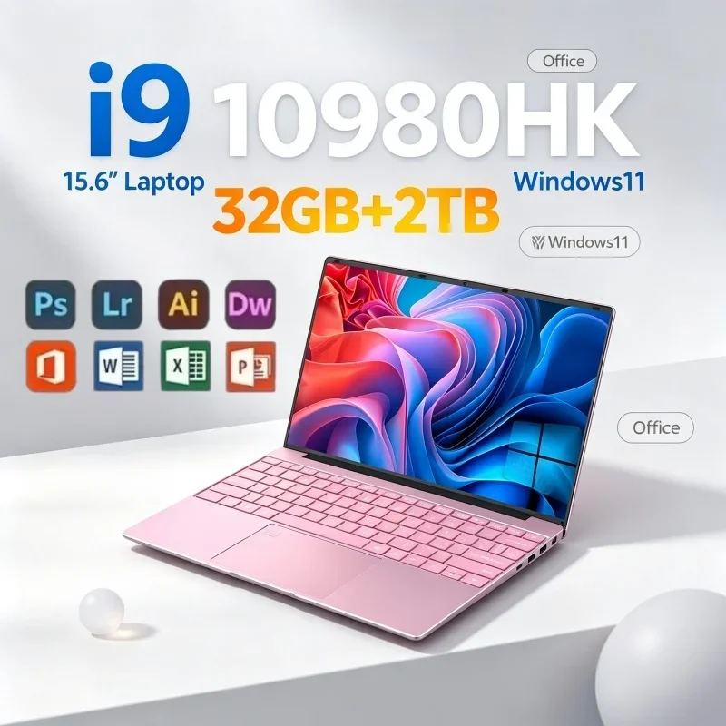 Slim Portable Business Notebook 15.6 Inch 120Hz Screen Intel I9-10980HK Windows 11 32GB RAM 1TB/2TB 5000mAh Battery Laptop