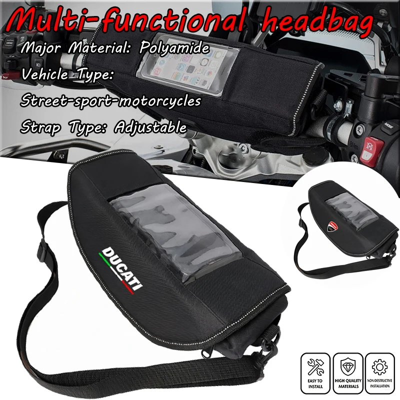 

Подходит для Ducati V2 V4 400 620 695 696 796 821 Monster 899 959 1199 1299, сумка для инструментов, водонепроницаемая и удобная дорожная сумка на руль.